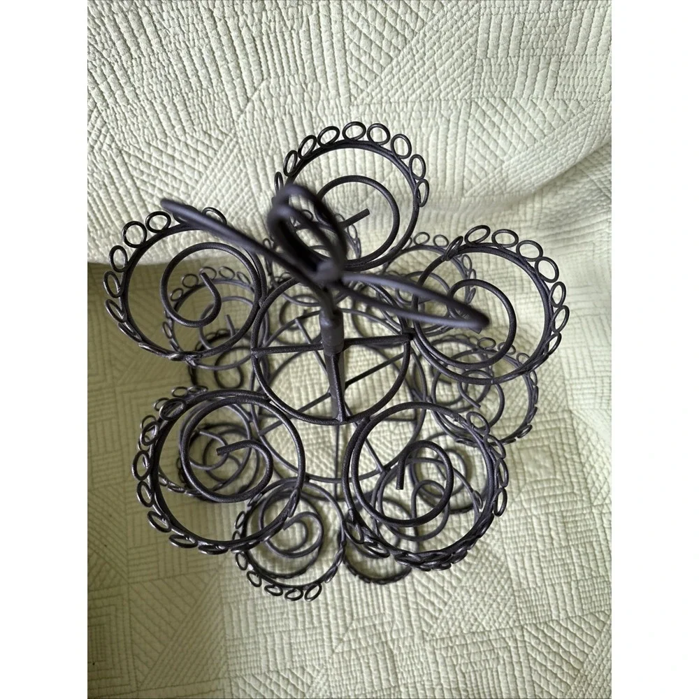 Black Metal 3 Tier Scroll Wire Cupcake Tree Stand 20 Cup Party Dessert Display